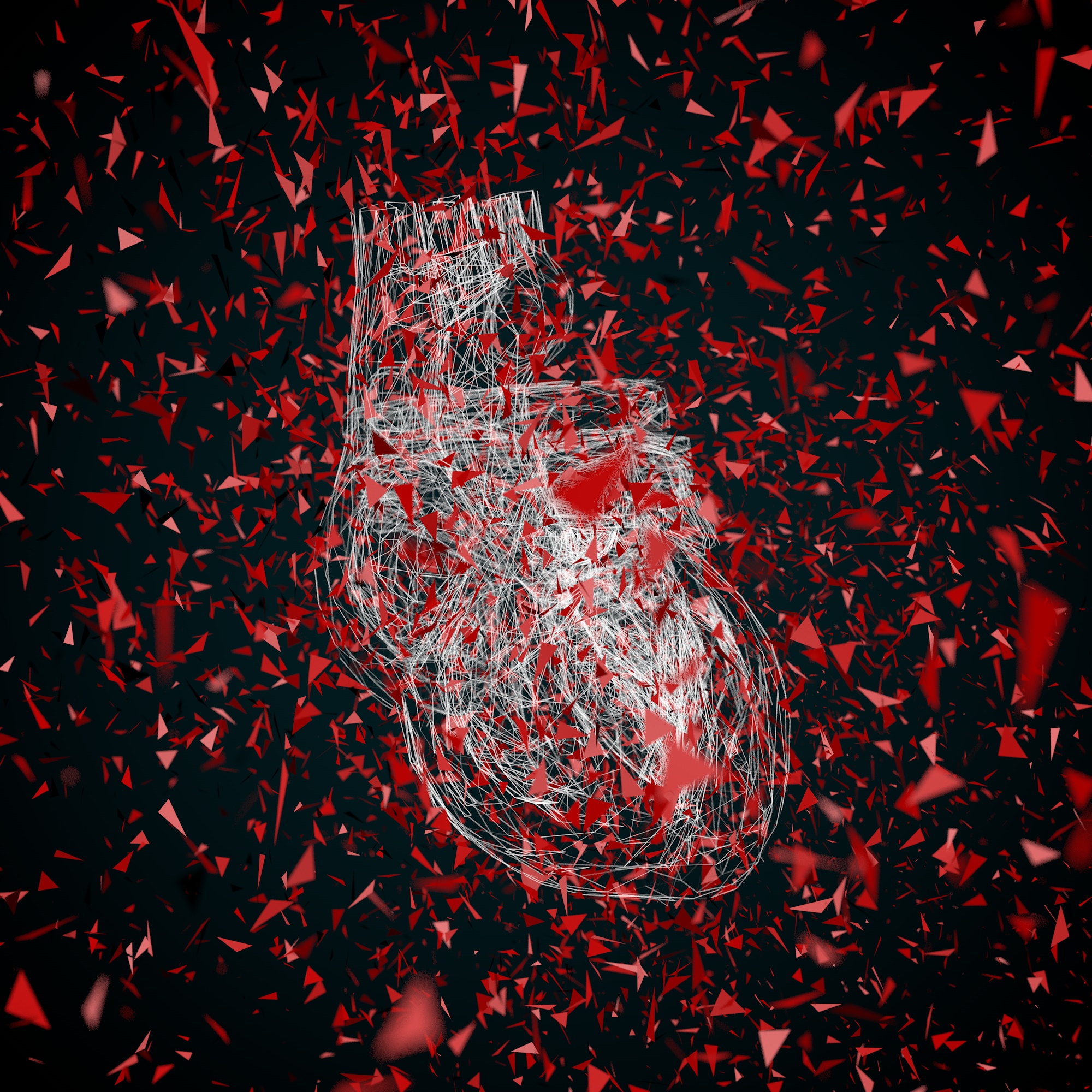 Heart 3D Wireframe Explosion